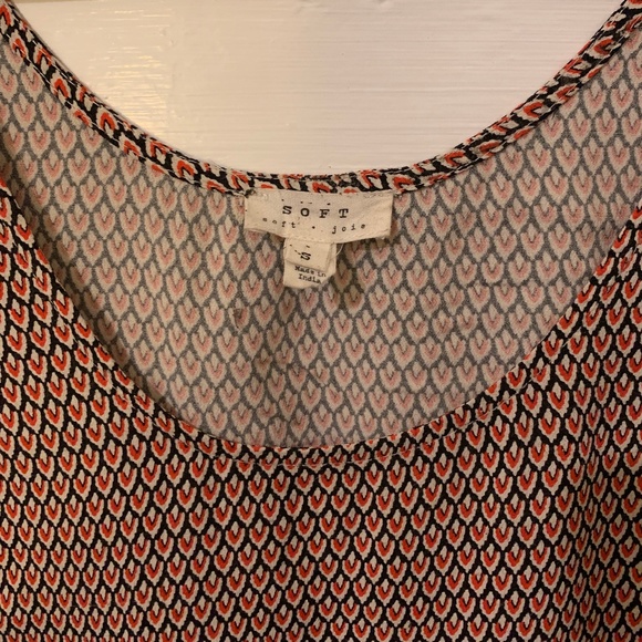 Soft JOIE Red Printed Sleeveless Tank Top Shirt - Picture 2 of 5